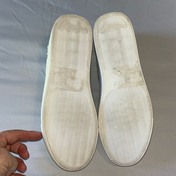 J Crew White Sherpa Brown Striped Suede Road Trip Sneakers Womans Sz 8 - Picture 14 of 15